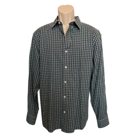 Old Navy Green & Gray Plaid Long Sleeve Button Down Shirt Size L - Picture 3 of 12